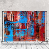 Aperturee - Vintage Red Blue Abstract Graffiti Photo Backdrop